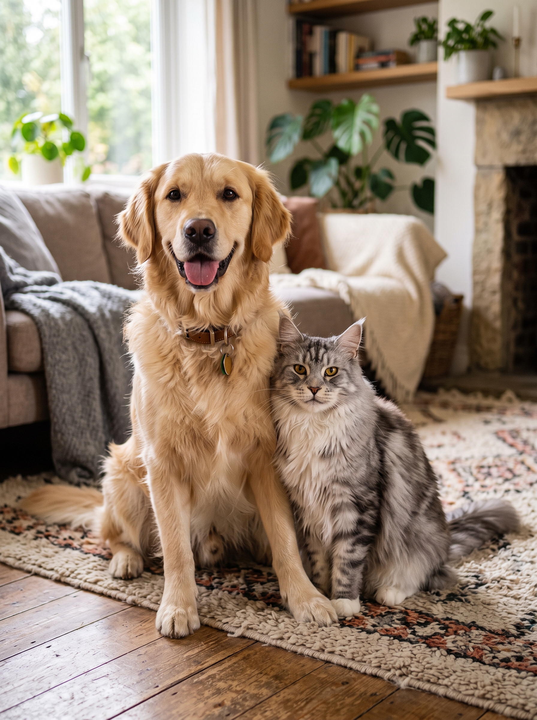 Cat and dog together